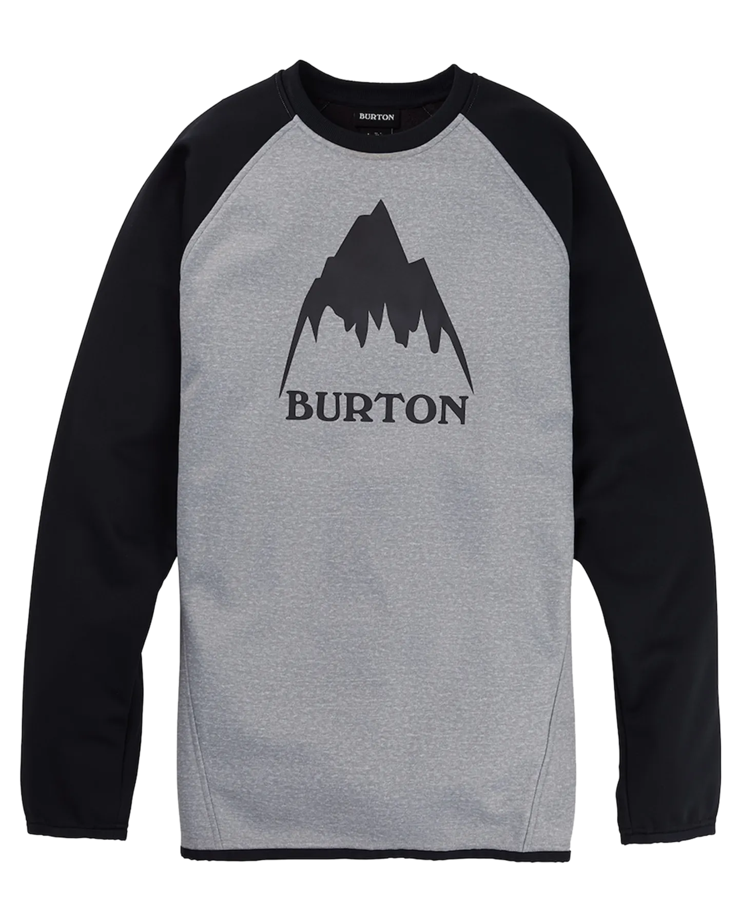 Burton Men's Crown Weatherproof Pullover Crewneck Fleece - Gray Heather/True Black