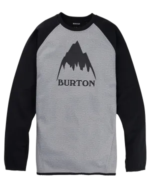 Burton Men's Crown Weatherproof Pullover Crewneck Fleece - Gray Heather/True Black