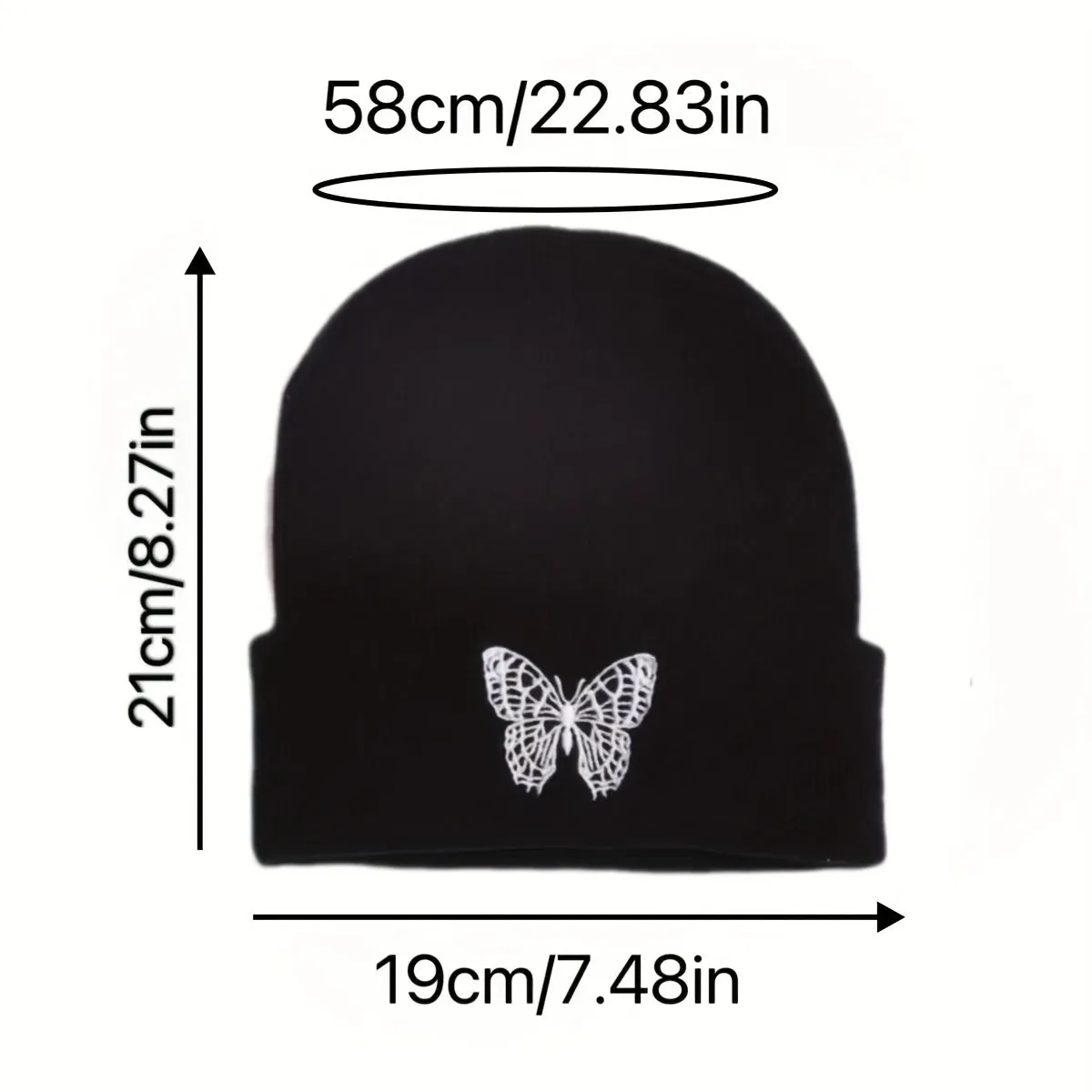 Butterfly Embroidery Couple Beanie Stylish Lightweight Windproof Knit Hat