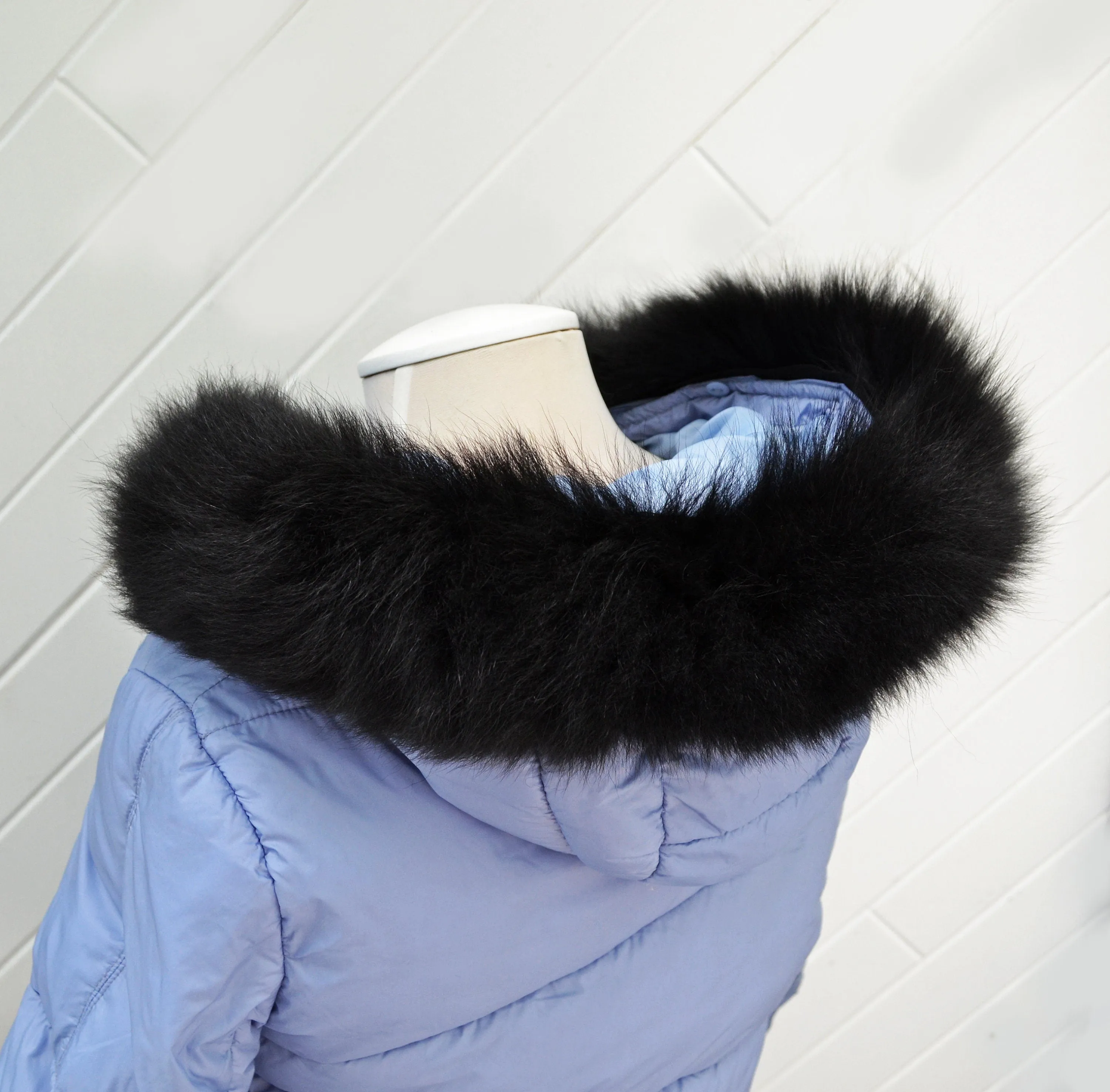 BY ORDER, 60-80 cm Real Fox Fur (Tail) Trim Hood, Fur collar trim, Fox Fur Collar, Fur Scarf, Fur Ruff, Fur Hood, Fur stripe, Coat Trim