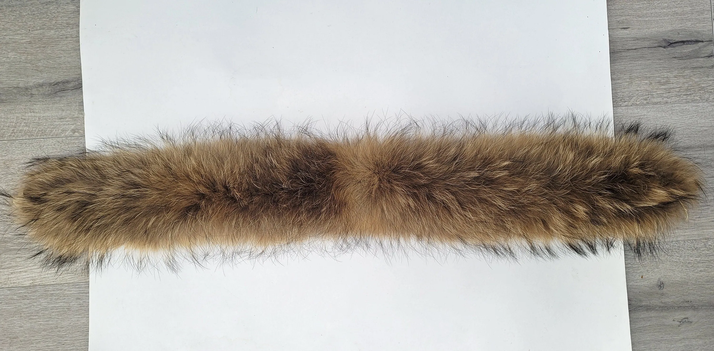 BY ORDER, 70 cm Real Finnish Raccoon Fur Collar, Fur Trim for Hoodies, Raccoon Fur Collar, Fur Scarf, Fur Ruff, Raccoon Fur Hood, Real