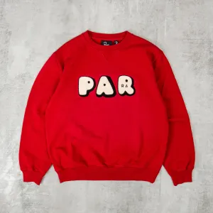 By Parra Rounded PAR Crew Neck Sweat - Ruby Red