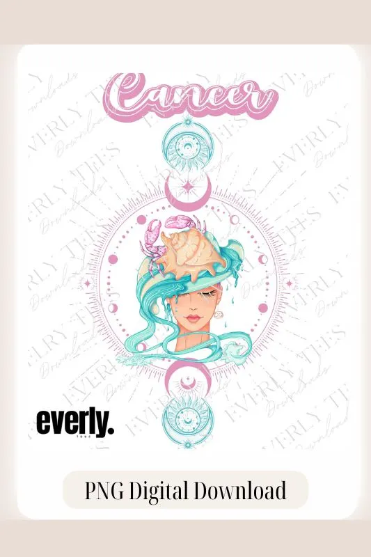 Cancer Zodiac Pastel Design PNG Download