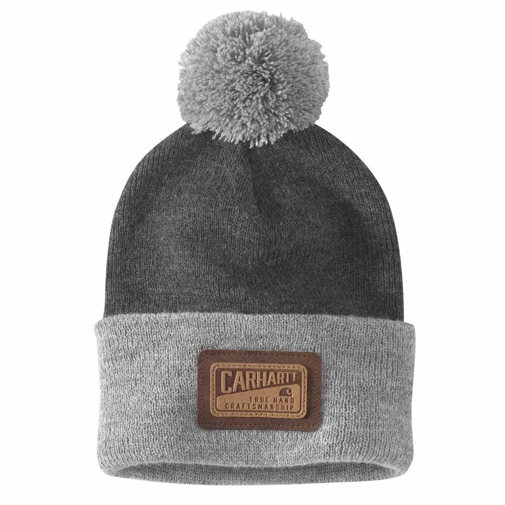 'Carhartt' Knit Pom Pom Craftsmanship Beanie - Coal Heather