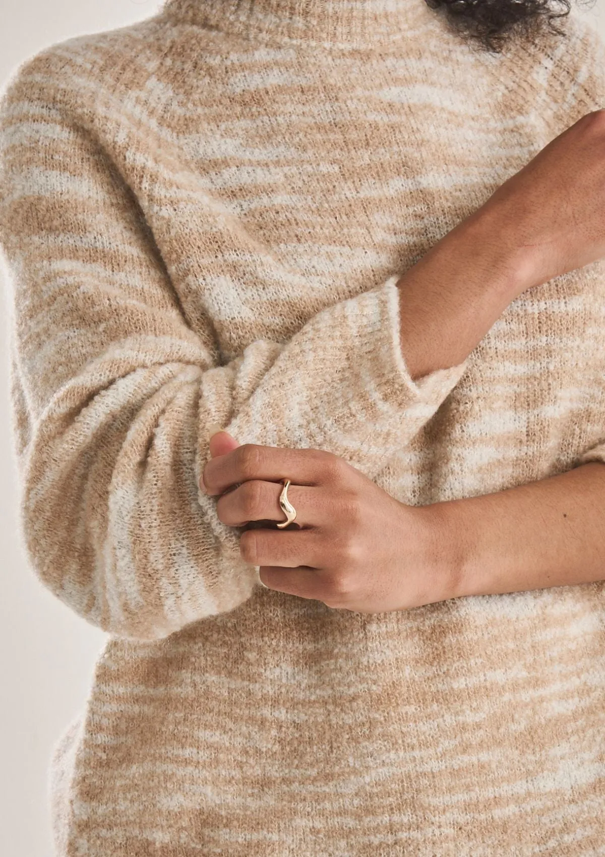 Cashmere Silk Sweater In Toffee Animal