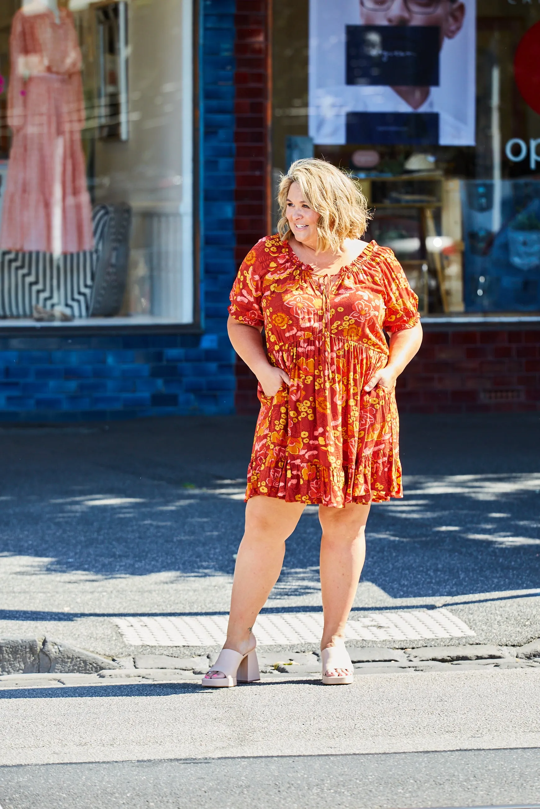 Clara Dress - Rust Floral