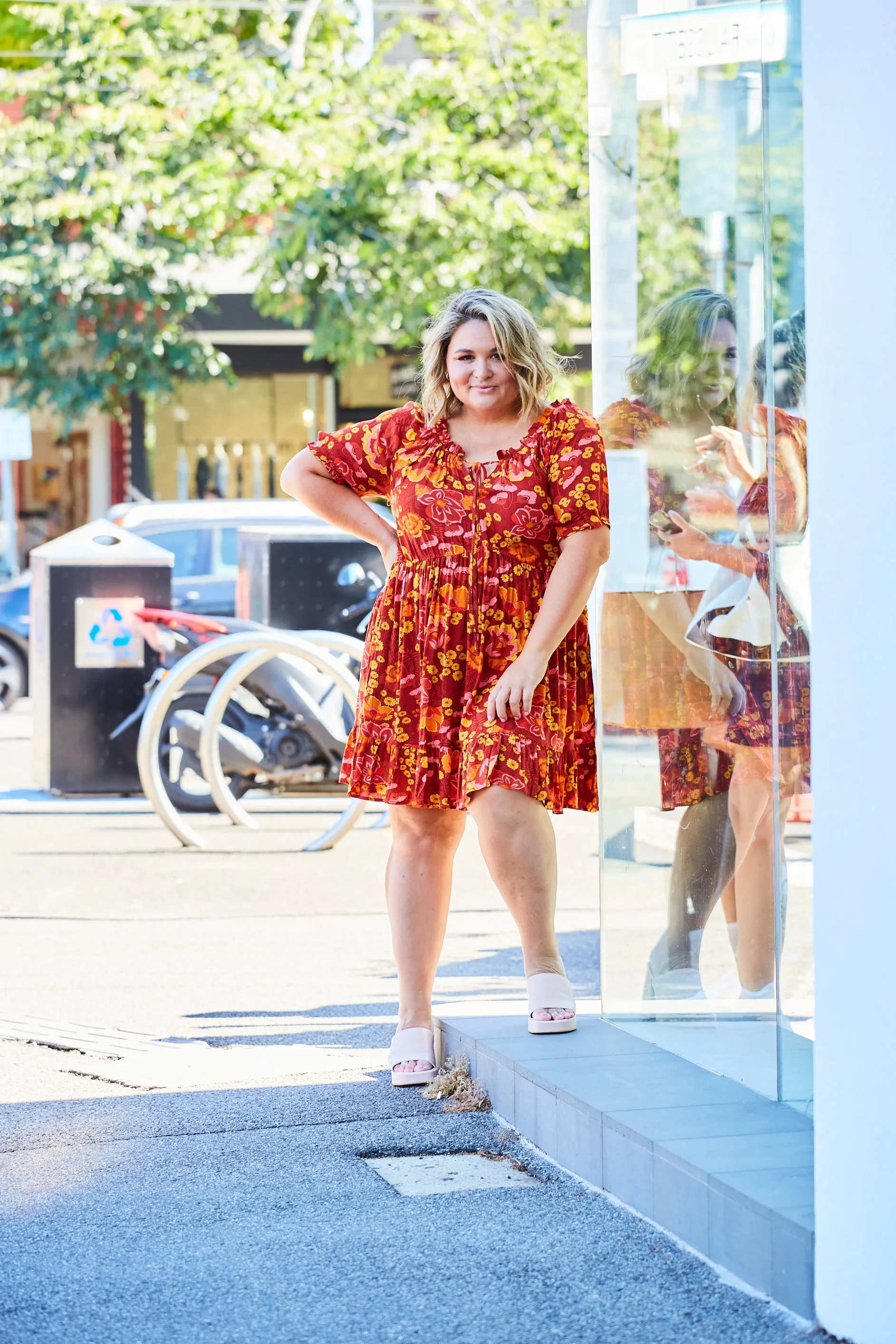 Clara Dress - Rust Floral