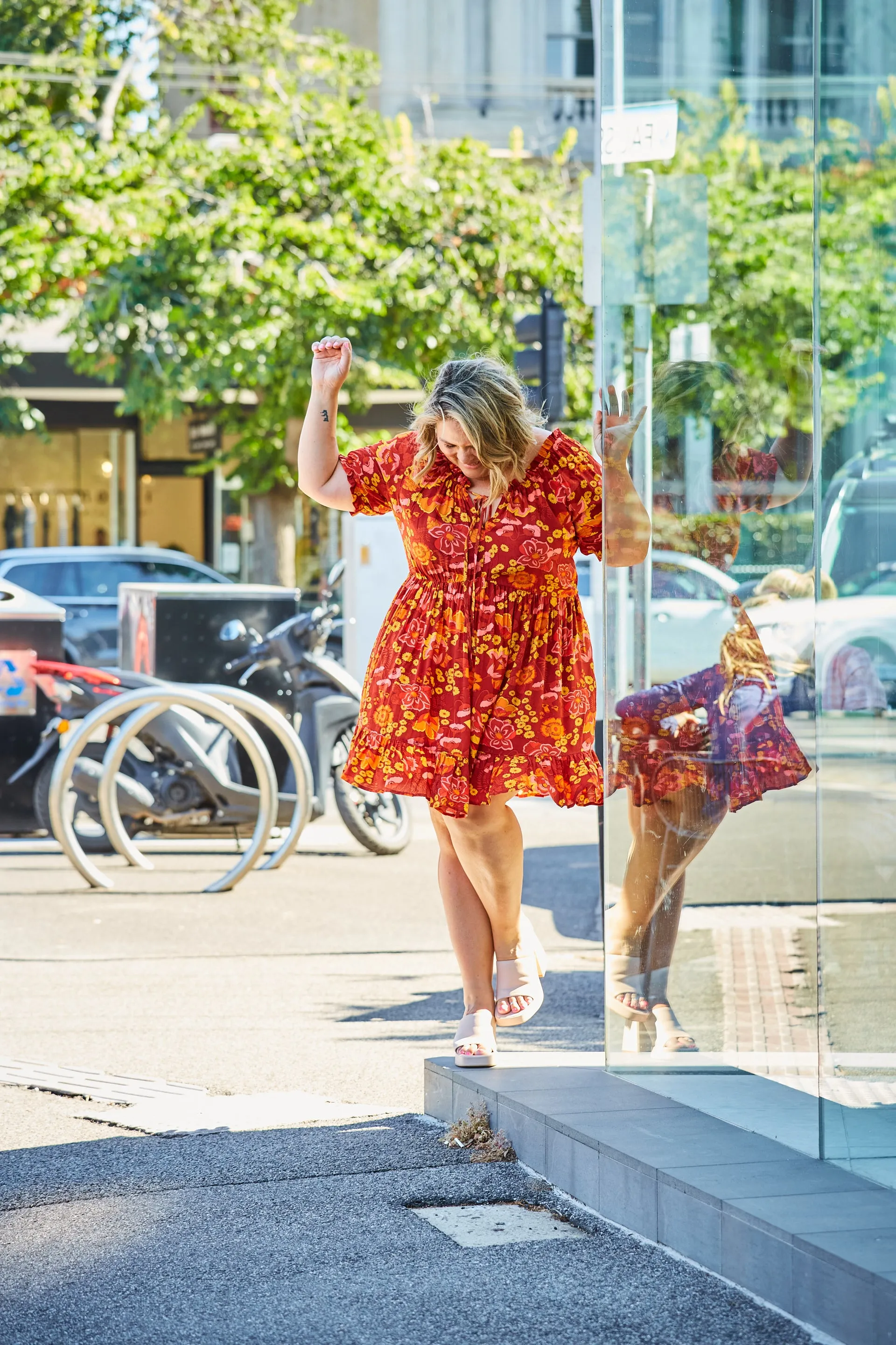 Clara Dress - Rust Floral