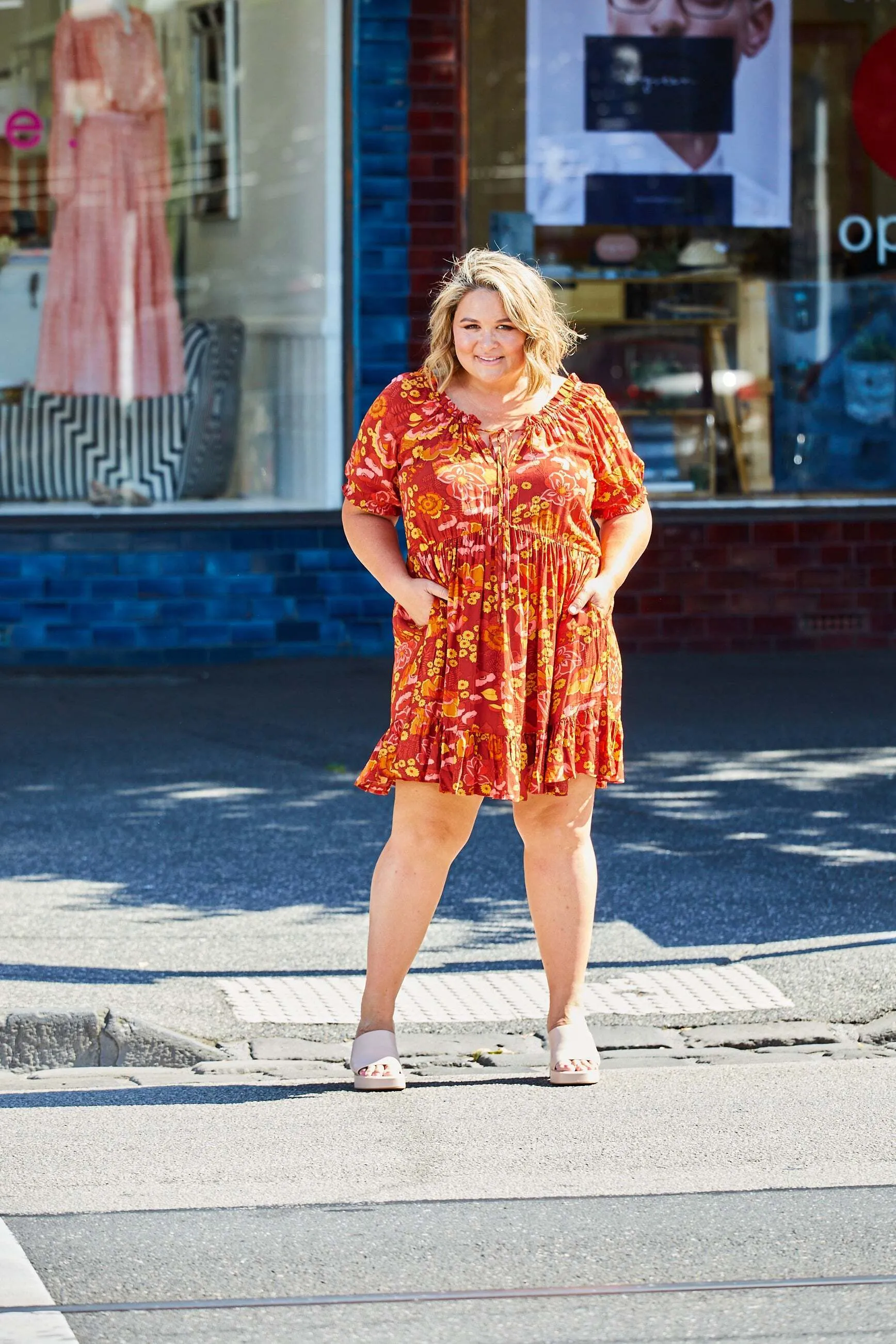 Clara Dress - Rust Floral