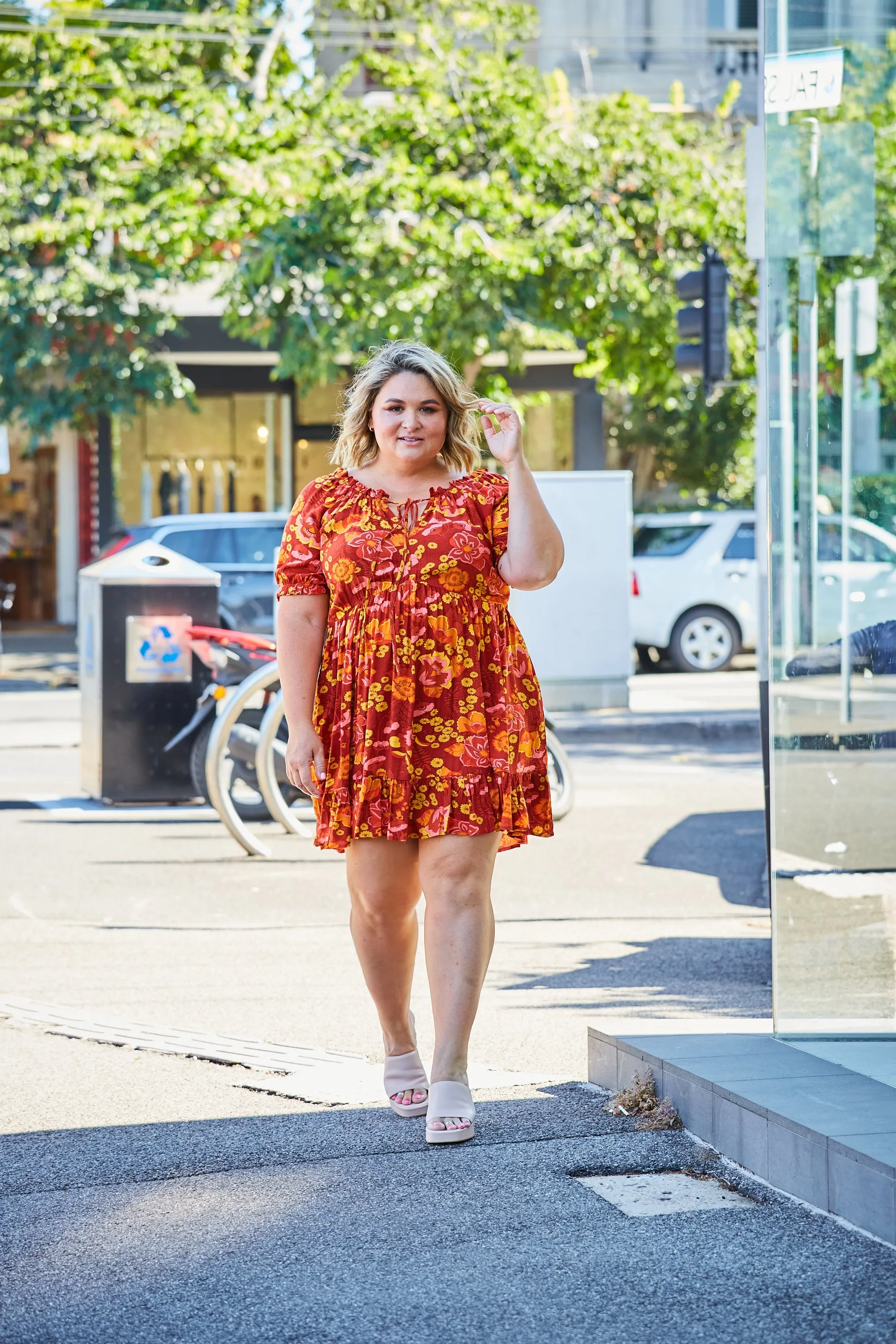 Clara Dress - Rust Floral