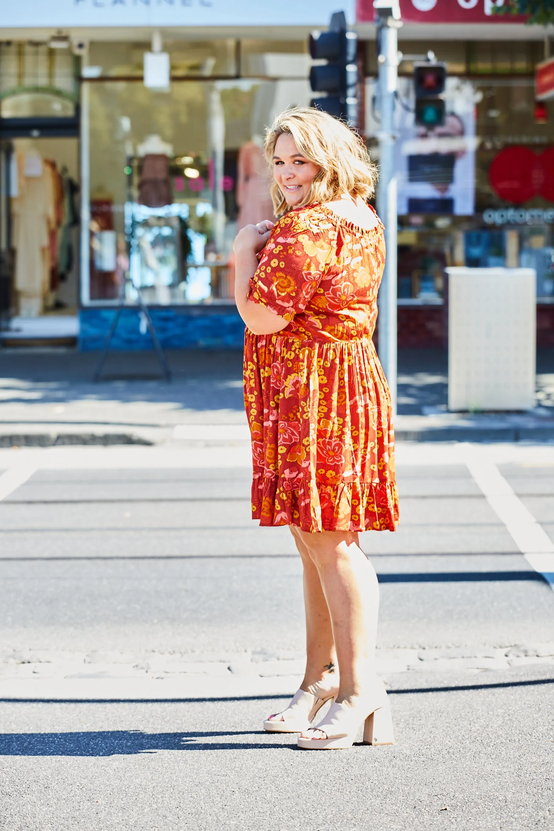 Clara Dress - Rust Floral