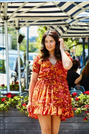 Clara Dress - Rust Floral