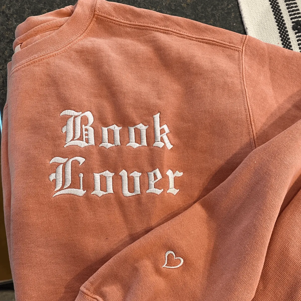 Comfort Color® Embroidered Book Lover Sweatshirt or T-shirt