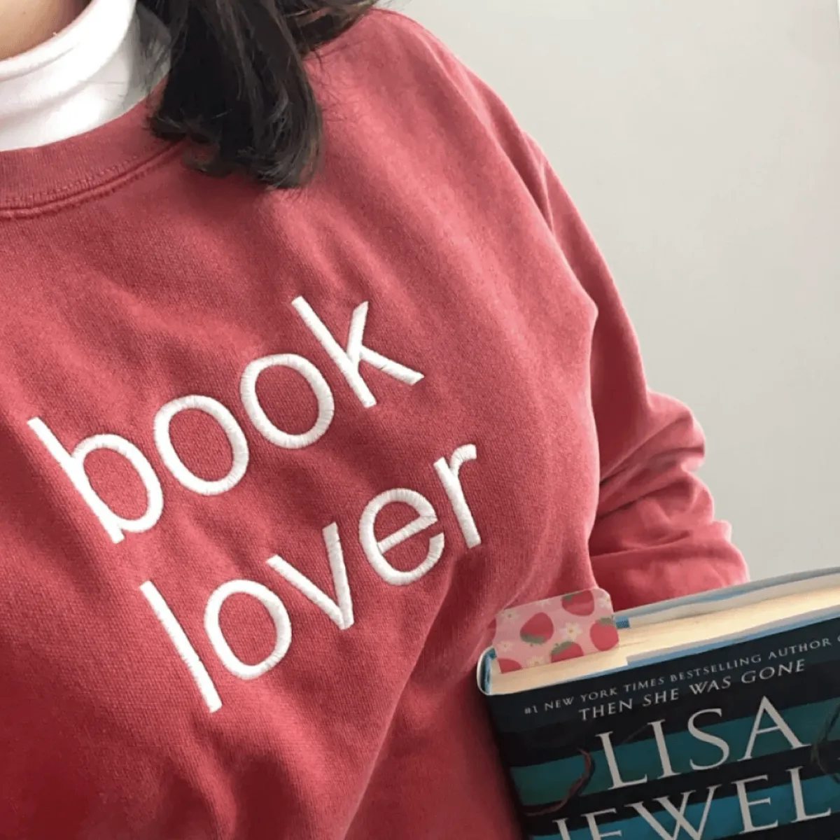 Comfort Color® Embroidered Book Lover Sweatshirt or T-shirt