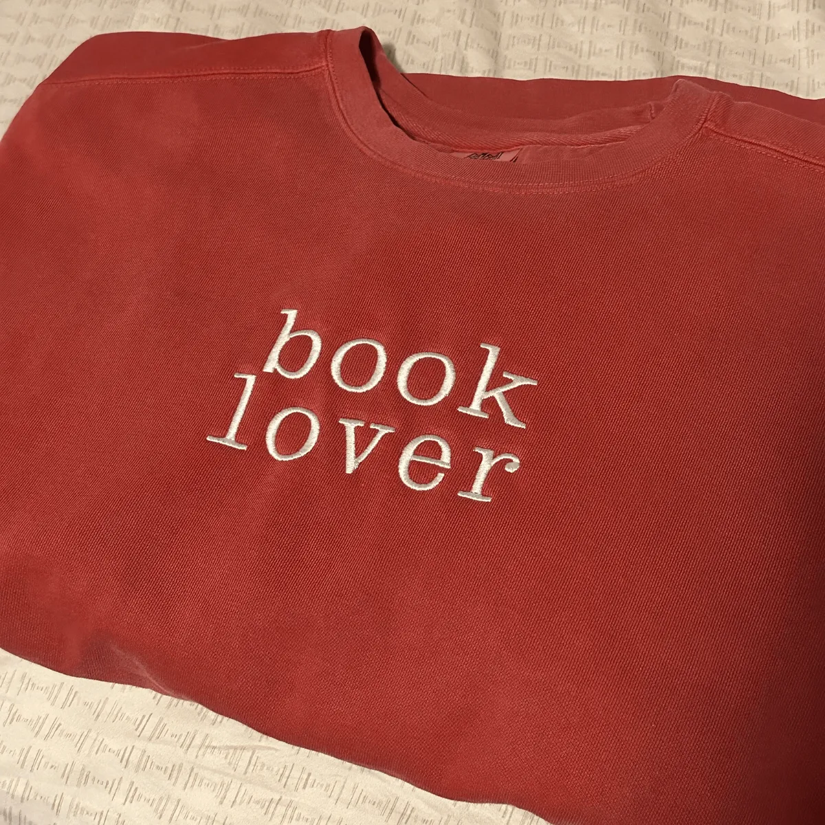 Comfort Color® Embroidered Book Lover Sweatshirt or T-shirt