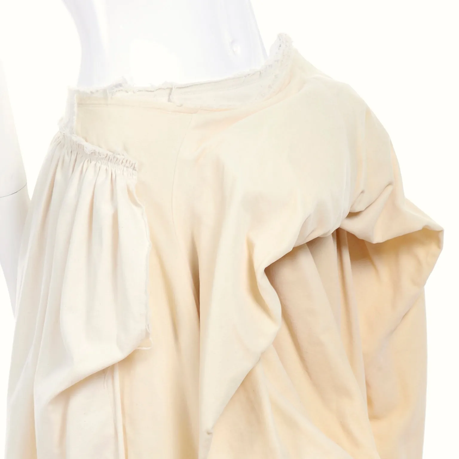 Comme De Garcons Ivory Velvet & Cotton Skirt Avant Garde Bustle