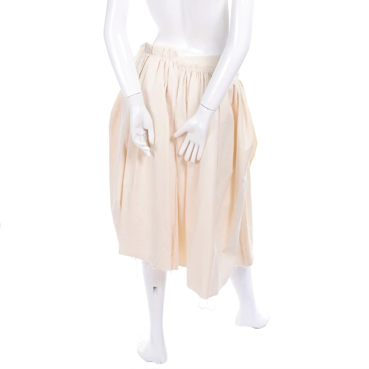 Comme De Garcons Ivory Velvet & Cotton Skirt Avant Garde Bustle