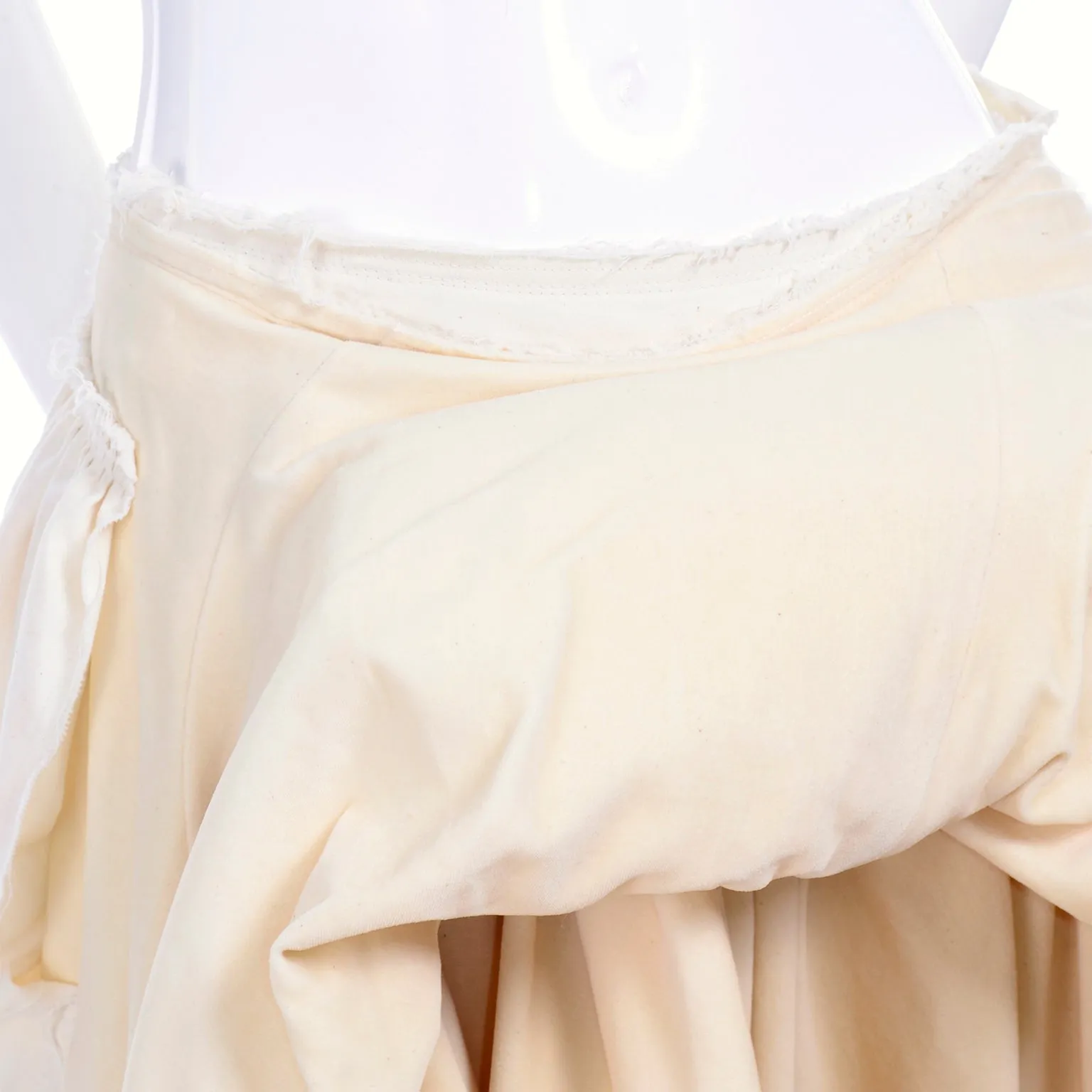 Comme De Garcons Ivory Velvet & Cotton Skirt Avant Garde Bustle