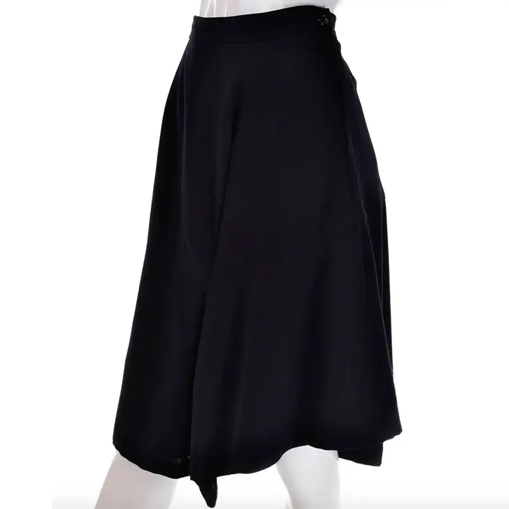 Comme des Garcons Vintage Avant Garde Asymmetrical Wool Skirt