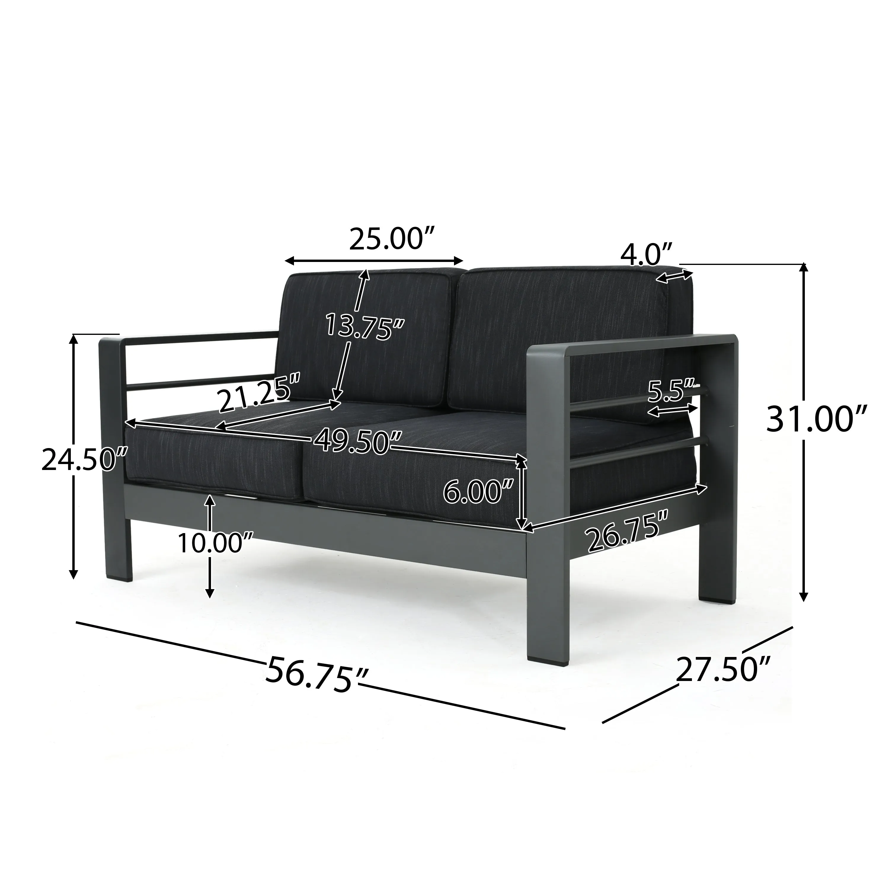 Coral Outdoor Aluminum 4 Seater Chat Set with Fire Pit