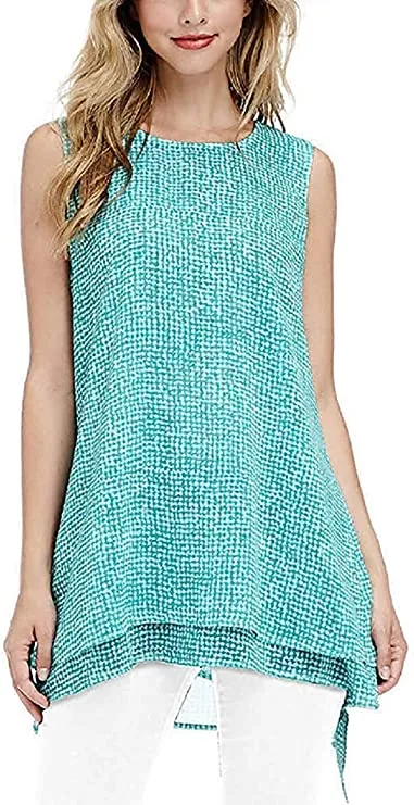 Cristina B Fever Women's Double Layer Sleeveless Blouse