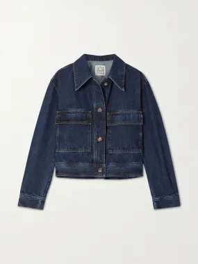 Cropped organic denim jacket