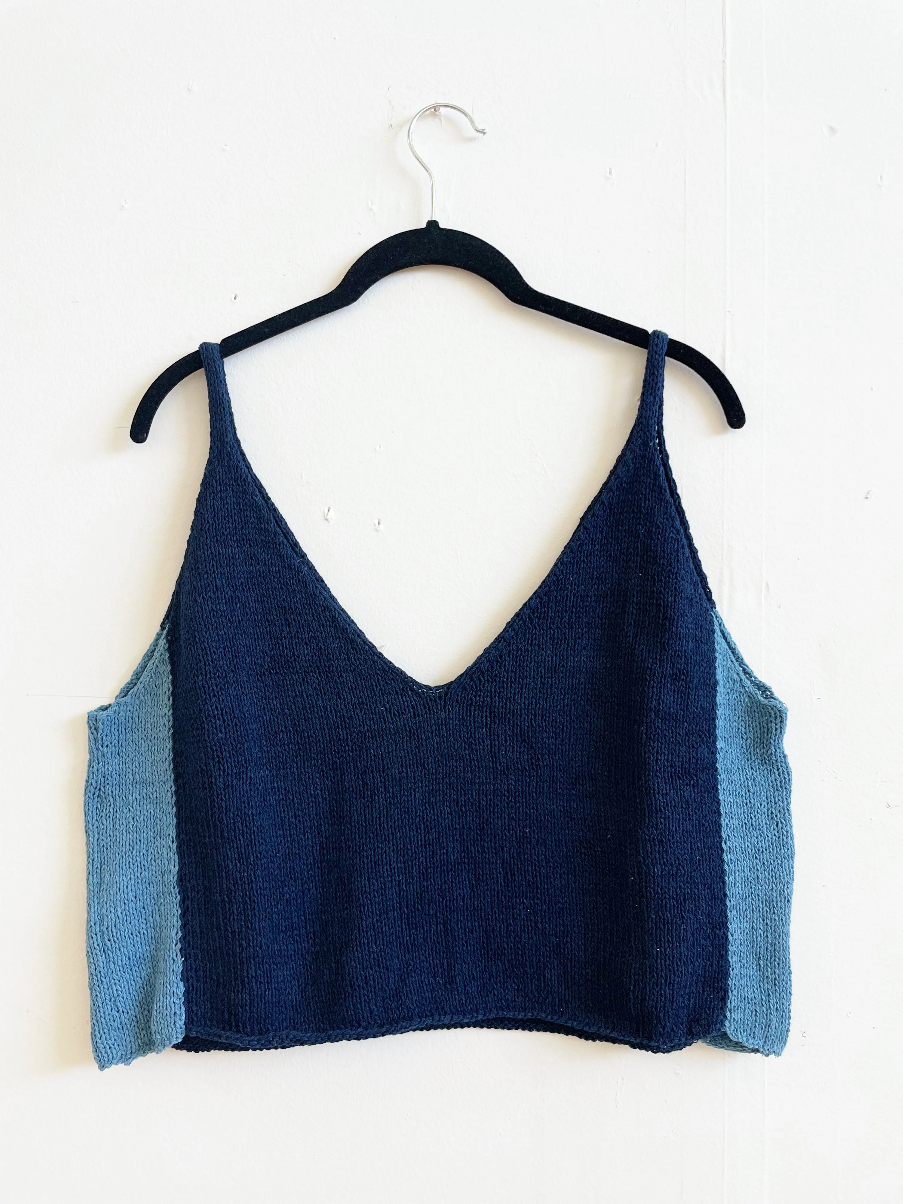 Dark Indigo Tank Top, Hand Knit & Natural Dyes