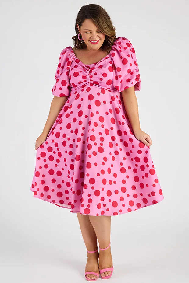 Demi Pink Multi Spot Dress