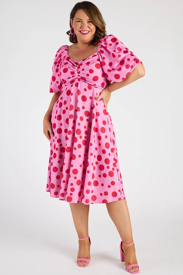 Demi Pink Multi Spot Dress