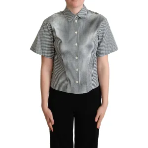 Dolce & Gabbana Elegant Checkered Cotton Polo Top