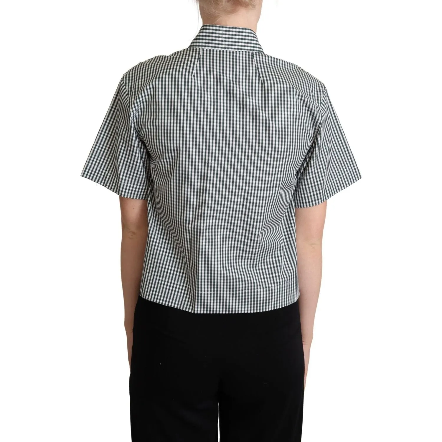 Dolce & Gabbana Elegant Checkered Cotton Polo Top