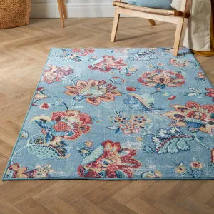 Dreams & Drapes Keats Washable Rug - Blue