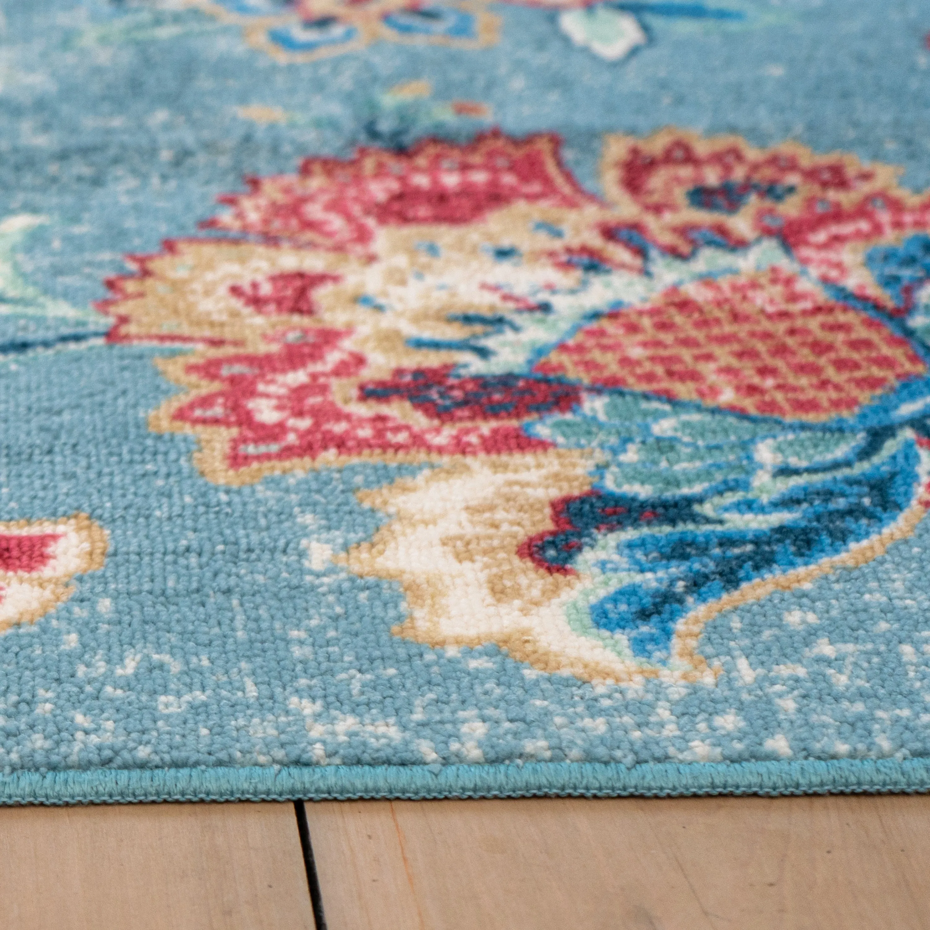 Dreams & Drapes Keats Washable Rug - Blue