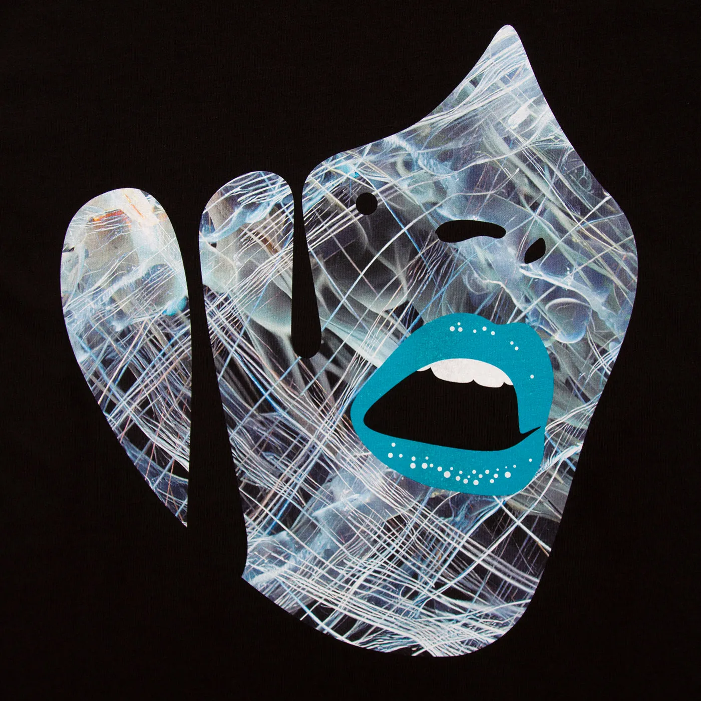 Droplet Face 002 - Tshirt - Black