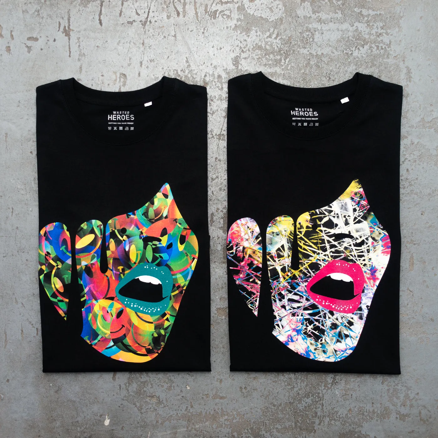 Droplet Face 004 - Tshirt - Black