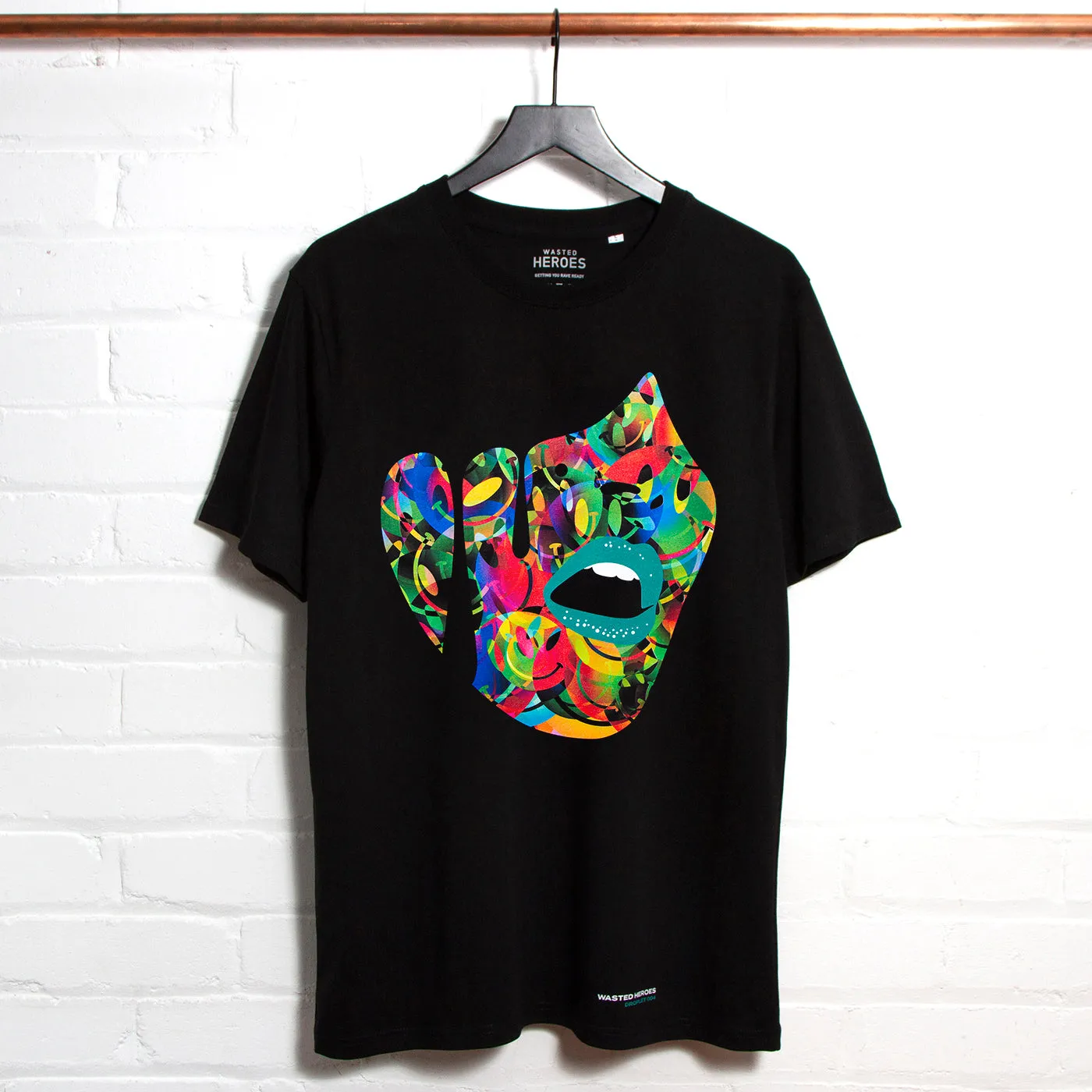 Droplet Face 004 - Tshirt - Black