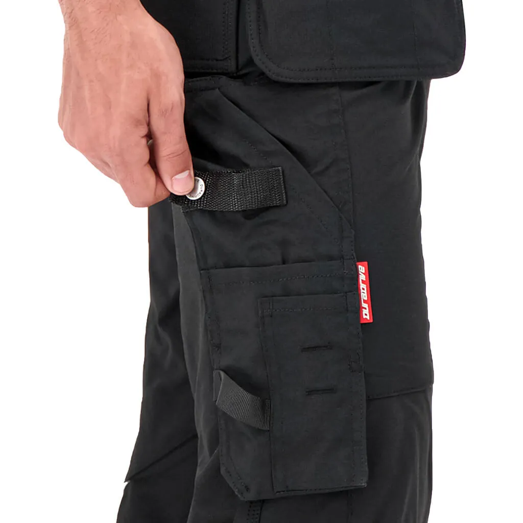 DuraDrive Men's GOAT RED LABEL Black Water Repellent Multi-Pocket Work Pants