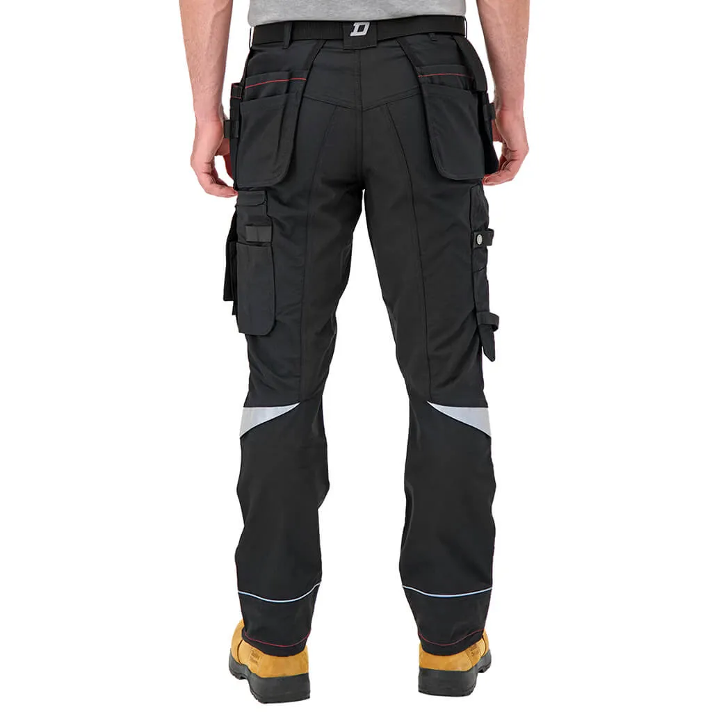 DuraDrive Men's GOAT RED LABEL Black Water Repellent Multi-Pocket Work Pants