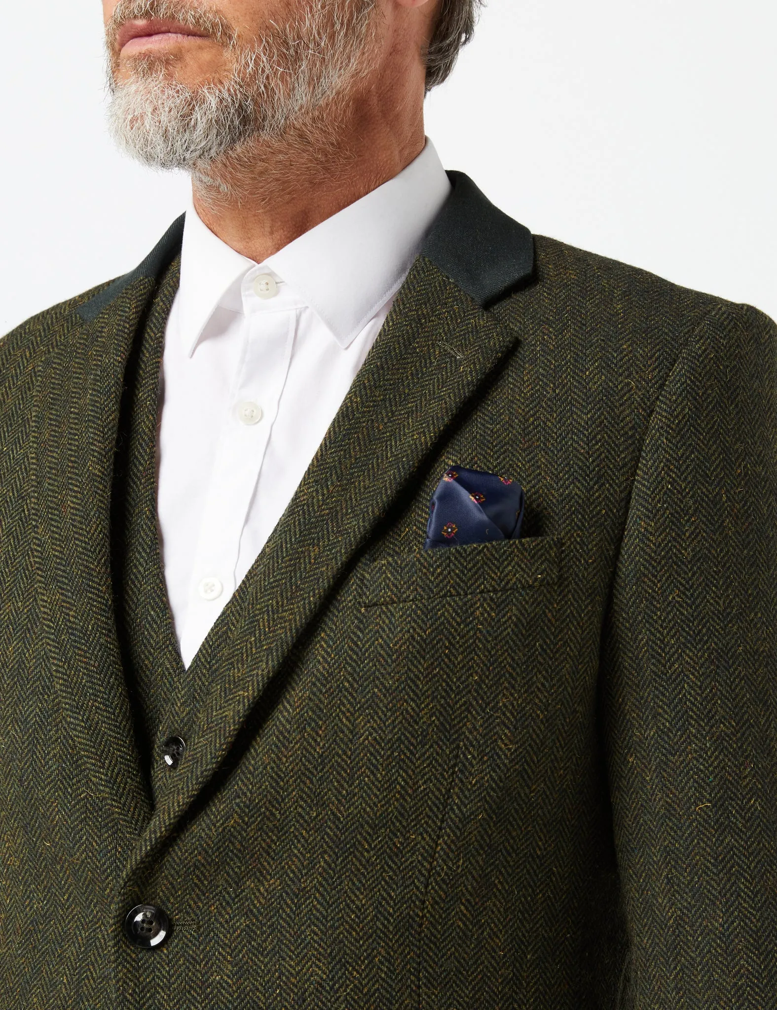 EDWARD HERRINGBONE TWEED SUIT IN OLIVE