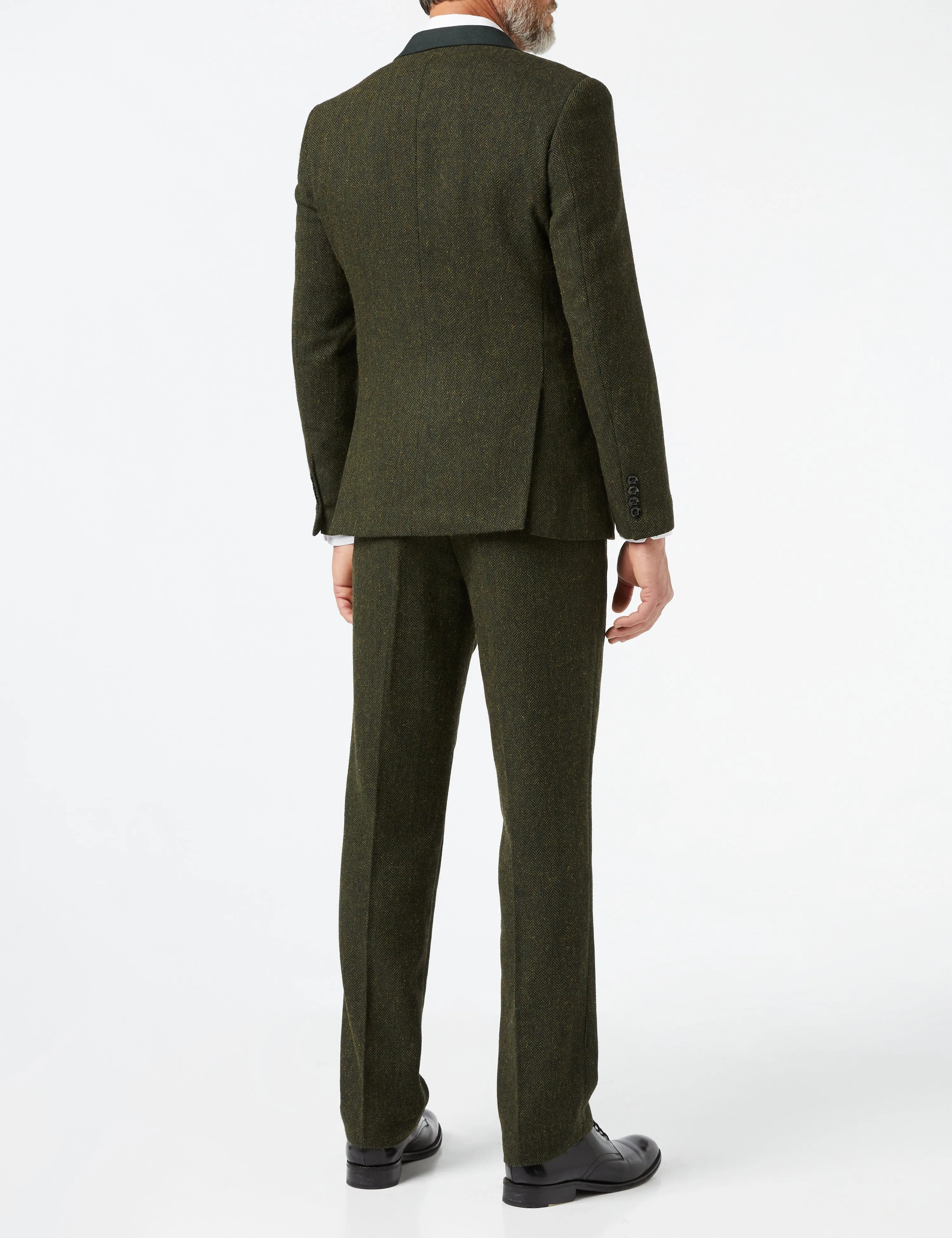 EDWARD HERRINGBONE TWEED SUIT IN OLIVE