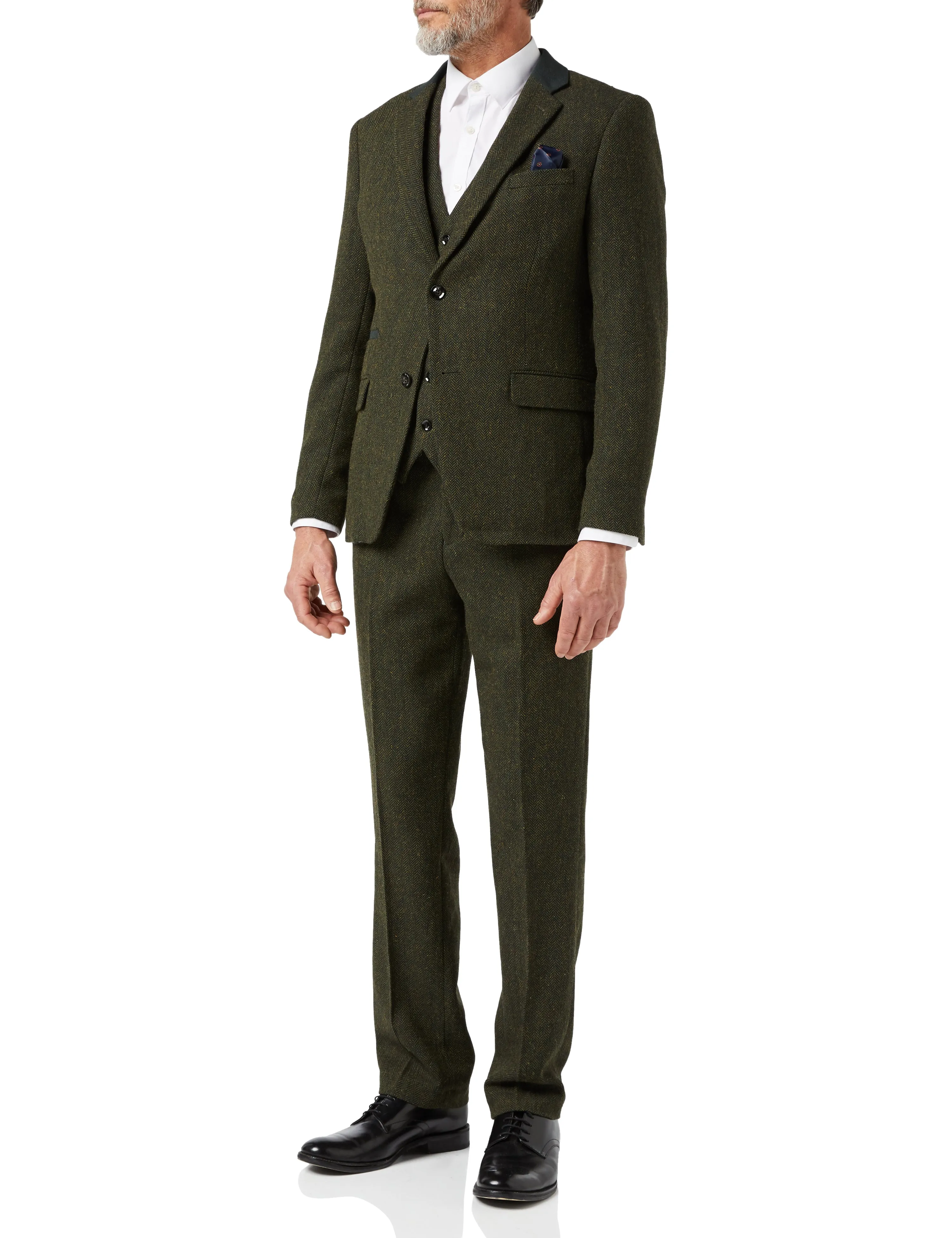 EDWARD HERRINGBONE TWEED SUIT IN OLIVE