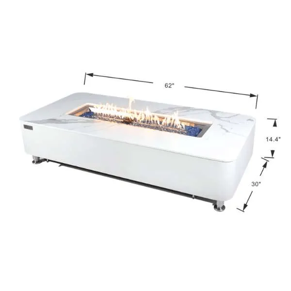 Elementi Plus Athens Porcelain Top Fire Table OFP102BW