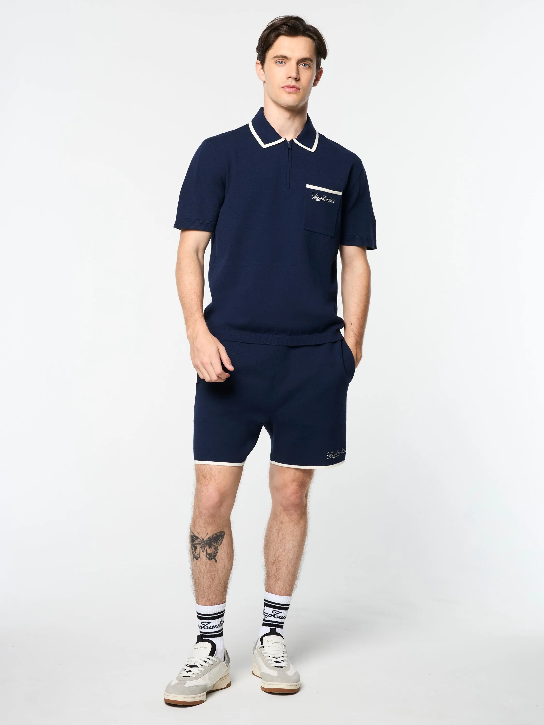 Enzo Knit Polo- Maritime Blue