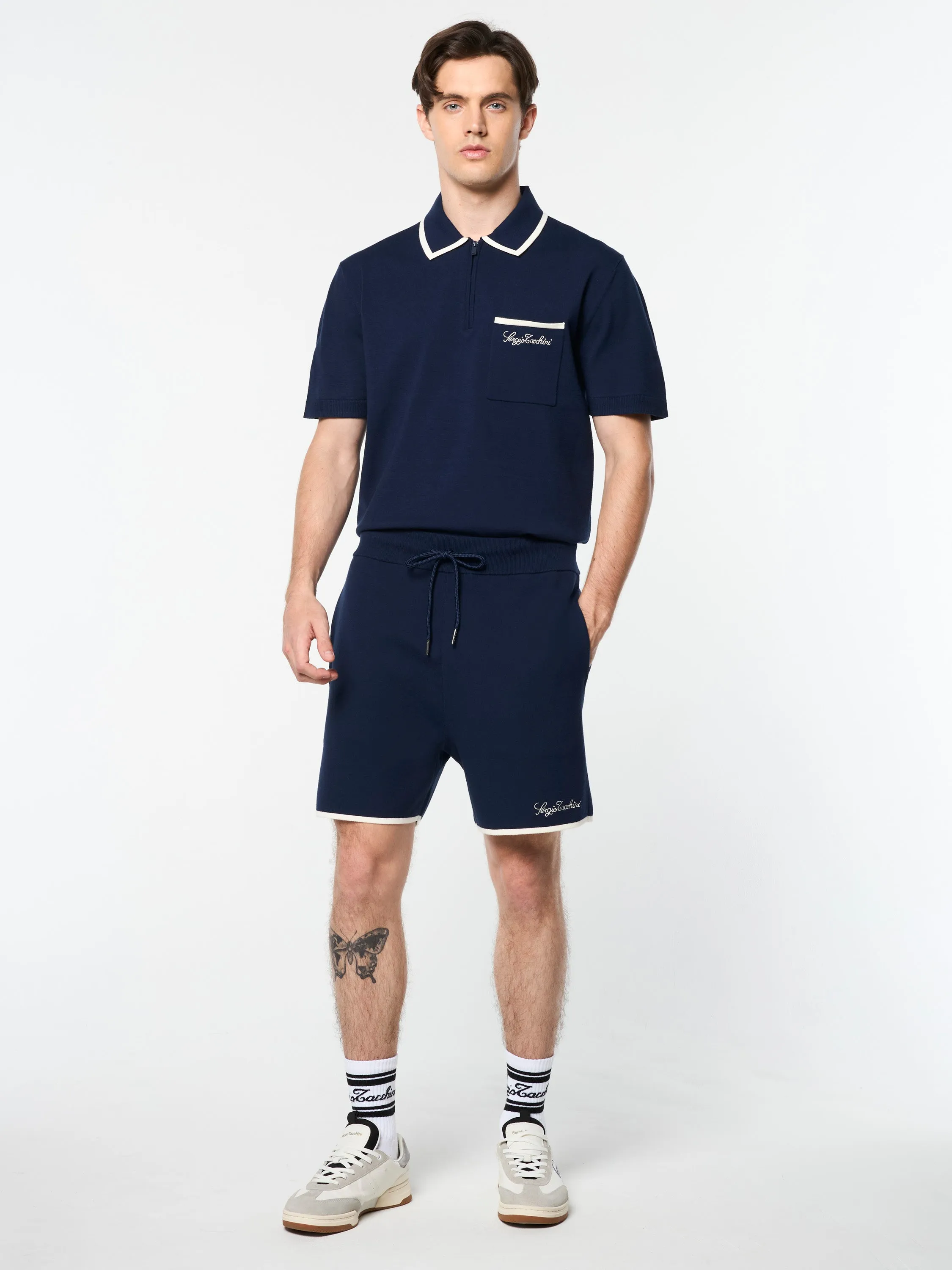 Enzo Knit Shorts- Maritime Blue