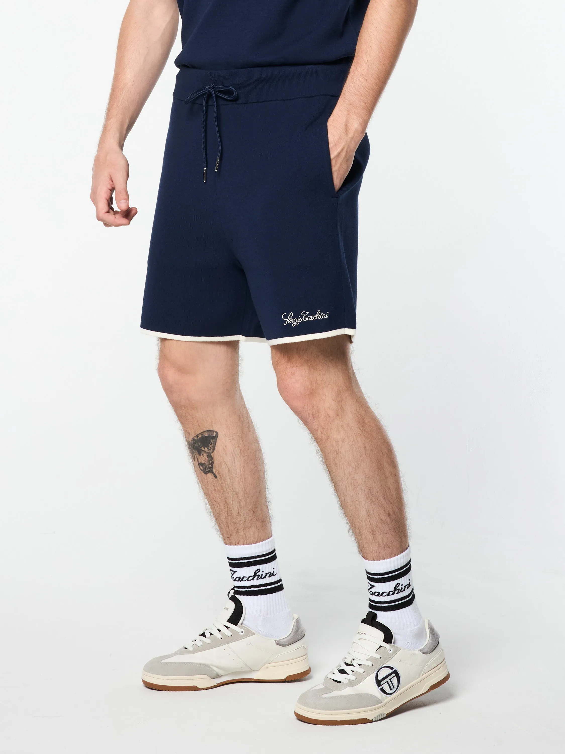 Enzo Knit Shorts- Maritime Blue