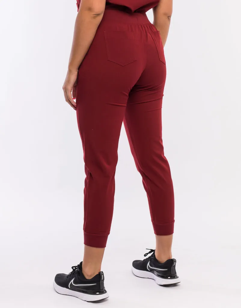 Essential Jogger Scrub Pants - Syrah Red