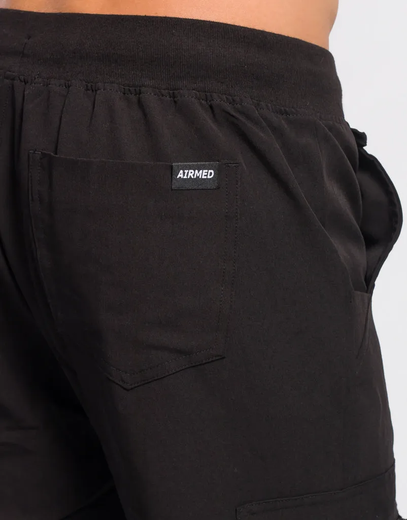 Essential Multi-Pocket Scrub Pants - Black