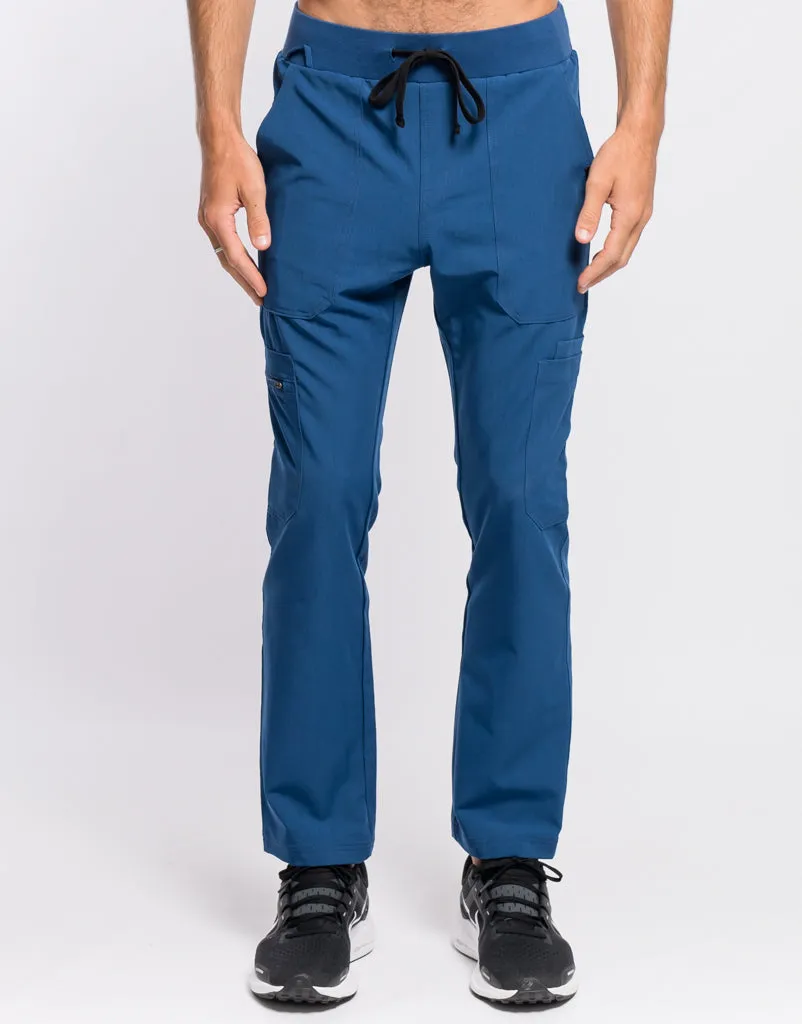 Essential Multi-Pocket Scrub Pants - Classic Blue