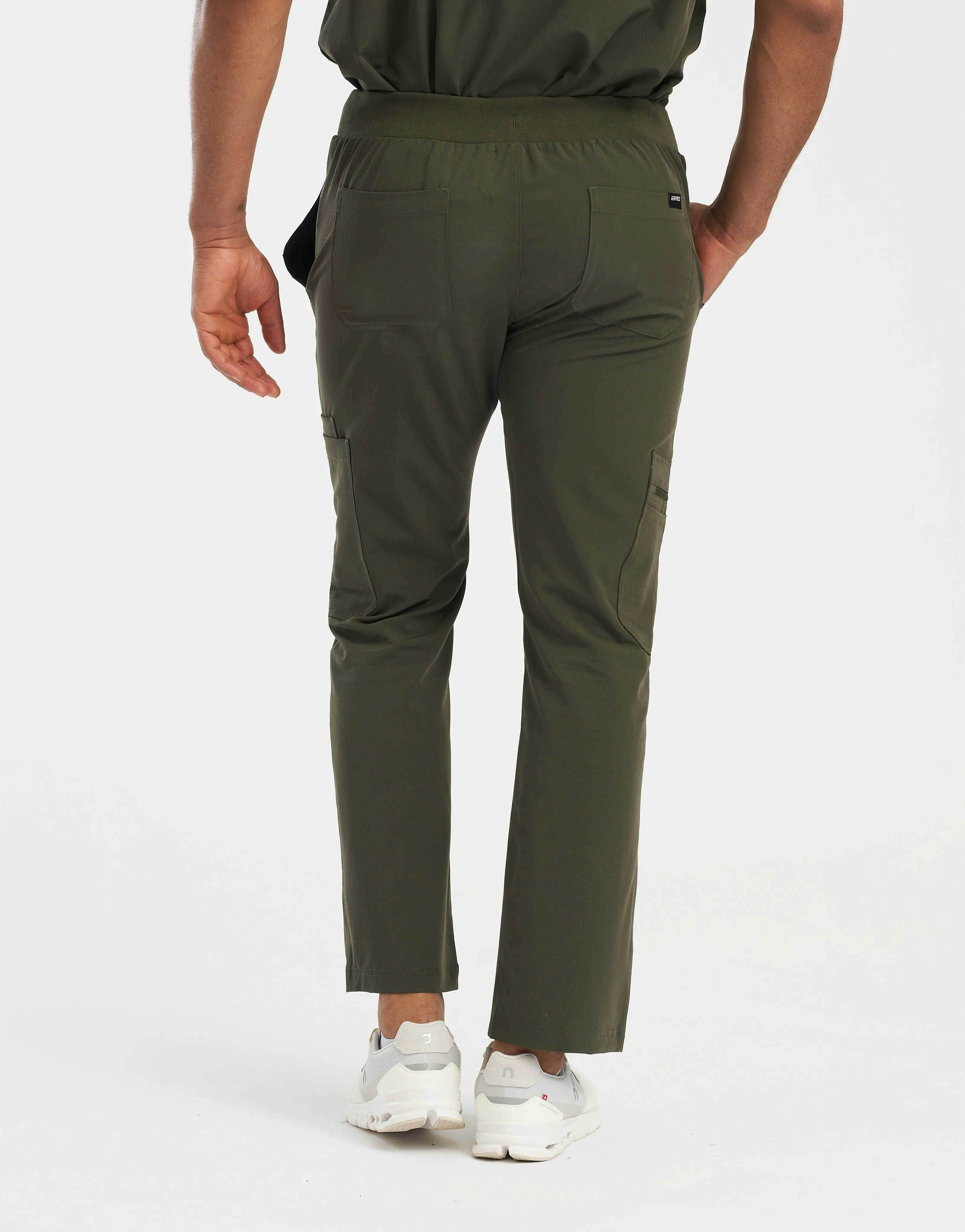 Essential Multi-Pocket Scrub Pants - Khaki Green