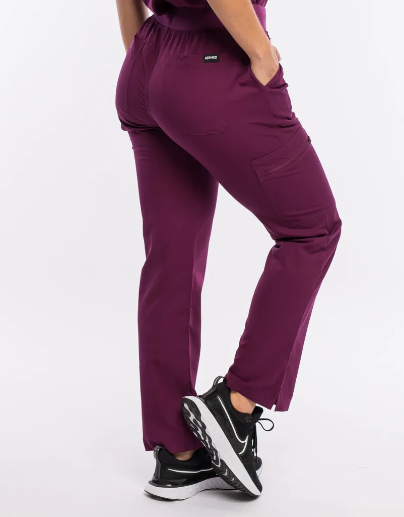 Essential Multi-Pocket Scrub Pants - Purple